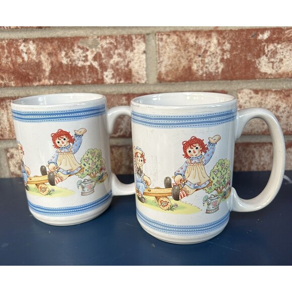 Vintage Coffee Mugs Raggedy Ann & Andy Cups Lot Of 2 - Picture 2 of 7